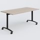 Table abattante gamme Arca 160-80 cm. Plateau Acacia et pietement Noir.
