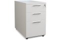 Caisson mélaminé hauteur bureau P.80cm 3 tiroirs dont 1 pour DS H72xL42xP80cm blanc - poignées chromées