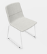 Melody - Chaise pietement Luge Blanc (BL). Tissu Int Synergy Gris Clair SY08 (S08) - Tissu Ext Synergy Gris Clair SY08 (S08)