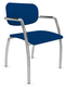 Diva - Chaise piétement 4 pieds chrome (CH).Assise et dossier tissu Bondai Bleu (6016)