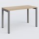 K3 Plateau droit 120x60 pieds fixe. Plateau Chêne naturel et pietement Aluminium.