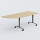 Module d'angle 90° Gauche gamme Arca 200-80 cm. Plateau Chêne clair et pietement Aluminium.