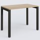 K3 Plateau droit 100x60 pieds fixe. Plateau Chêne naturel et pietement Noir Grainé.