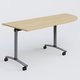 Module d'angle 90° Droite gamme Arca 200-80 cm. Plateau Chêne clair et pietement Aluminium.
