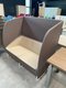 Canapé haut dossier taupe avec assise 2 places beige 