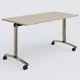 Table abattante gamme Arca 140-70 cm. Plateau Acacia et pietement Chrome.