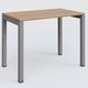 K3 Plateau droit 100x60 pieds fixe. Plateau Noyer et pietement Aluminium.