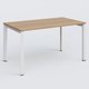 K7 plan droit 140*80 sur pieds fixe. Plateau Noyer et pietement Blanc