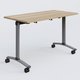 Table abattante gamme Arca 120-60 cm. Plateau Chêne naturel et pietement Aluminium.
