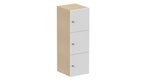 Meuble à cases H.137xL.45xP.50cm - 3 cases H43cm. portes pleine. serrure à clé