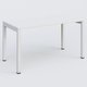 K3 Plateau droit 140x70 pieds fixe. Plateau Blanc et pietement Blanc.