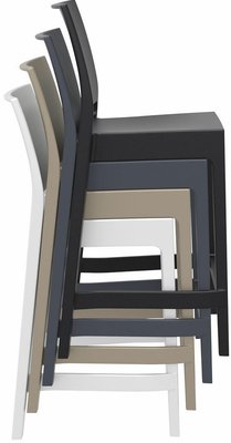 POLYPROPYLENE - CHAISES  - NEW YORK -Chaise Bar Haut.65cm en polypropylène renforcè fibre de verre-Finition anthracite(PAN)