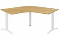 K2- Plan compact 120° symétrique 120x120x80x80 -Finitions : PLATEAUX: NOYER (NO) / PIETEMENTS: BLANC (BL)
