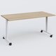Table abattante gamme Design 160*80 cm. Plateau Chêne naturel et pietement Blanc.