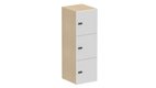 Meuble à cases H.137xL.45xP.50cm - 3 cases H43cm. portes pleine. serrure à code