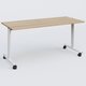 Table abattante gamme Design 160*70 cm. Plateau Chêne naturel et pietement Blanc.