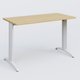K2 Plateau droit 120x60 pieds fixe. Plateau Chêne clair et pietement Blanc.