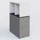 Caisson HB 3 tiroirs avec niche. Caisson Aluminium top de finition Noir Mat et niche blanche.