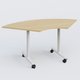 Module 1/4 de couronne pour table abattante gamme Design 120*120 cm. Plateau Chêne clair et pietement Blanc.