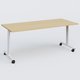 Table abattante gamme Design 180*80 cm. Plateau Chêne clair et pietement Blanc.