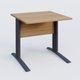 K1 Plateau droit 80x80 avec voile de fond bois. Plateau Noyer et pietement Anthracite