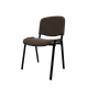 Joker Eco - Chaise piétement 4 pieds laqué noir (Noir).Assise et dossier tissu Vinyle V1 Marron foncé (VNM)