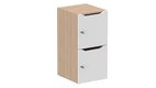 Meuble à cases H.92xL.45xP.50cm - 2 cases H43cm. portes avec découpe en partie haute. serrure à clé