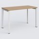 K7 plan droit 120*60 sur pieds fixe. Plateau Noyer et pietement Blanc