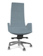 KI fauteuil manager haut dossier avec accotoirs tapissés. piétement 5 branches en aluminium poli