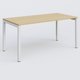 Bureau droit gamme K3 160-80 cm hauteur réglable. Plateau Chêne clair et pietement Blanc.