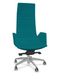 KI fauteuil manager haut dossier avec accotoirs tapissés. piétement 5 branches en aluminium poli