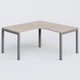 Bureau compact L 160/160 P 80/80 gamme K3. Plateau Acacia et pietement Aluminium.