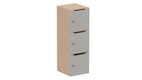 Meuble à cases H.137xL.45xP.50cm - 3 cases H43cm. portes avec découpe en partie haute. serrure à clé