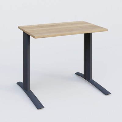 [Pas de famille] - [Pas de sous famille] - K1 Plateau droit 80x60 pieds fixe. Plateau Chêne naturel et pietement Anthracite