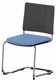ZEN mesh visiteur - Chaise Piétement luge chrome (CH).Assise tissu et dossier résille Step Bleu gris (L06)