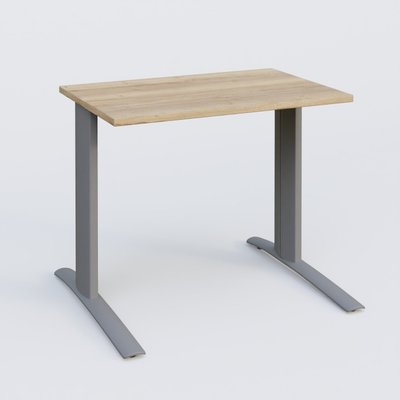[Pas de famille] - [Pas de sous famille] - K1 Plateau droit 80x60 pieds fixe. Plateau Chêne naturel et pietement Aluminium