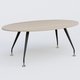 K5 table ovale 200*110 cm. Plateau Acacia et pietement Noir Mat avec base chromé.