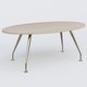 K5 table ovale 200*110 cm. Plateau Acacia et pietement Chrome avec base chromé.