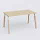 K8 WOOD plan droit 140x80cm, plateau CHENE, structure blanche/wood