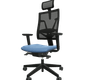 E-T BLACK MESH fauteuil manager + têtière avec accotoirs mécanique synchrone décalé avec translation d'assise