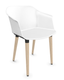 FASHION chaise 4 pieds bois. assise H45.5cm. Sans placet d'assise. Assise blanche, pieds bois