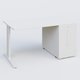 K1 Plateau droit 140x80 avec tour de rangement sous plateau à droite. Plateau Blanc et pietement Blanc