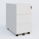 Caisson métal slim sur roulettes 3 tiroirs H57xL32xP54cm/ blanc