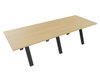 TABLE RECTANGULAIRE 2 PLATEAUX 280X120CM SUR STRUCTURE X3 MEETING. Plateau Chêne clair et piètement Noir.