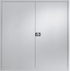 Armoire monobloc métal portes battantes, 2 tablettes L.120xH.100xP42cm gris clair