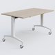 Module droit de la gamme LEM 140-80 cm. Plateau Acacia et pietement Blanc.