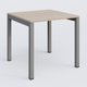 K3 Plateau droit 80x80 pieds fixe. Plateau Acacia et pietement Aluminium.