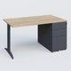K2 Plateau droit 140x80 avec caisson métalique sous le plateau. Plateau Chêne naturel et pietement Anthracite