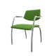 Diva - Chaise piétement 4 pieds chrome (CH).Assise et dossier tissu Bondai Vert (7048)