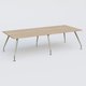 K5 table bench 280*120 cm. Plateau Chêne naturel et pietement Chrome avec base chromé.